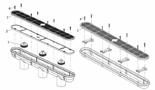 CUSTOM MOLDED PRODUCTS 32" GUNITE CHANNEL DRAIN DEBRIS GUARD ONLY |  25506-320-030