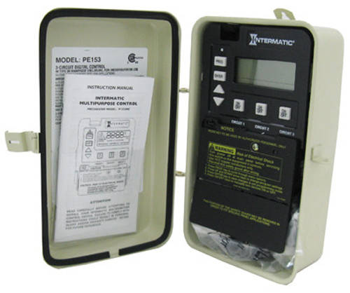Intermatic Mini-Pe Compact Version Includes Metal Outdoor Box & P1353Me Controller | PE153