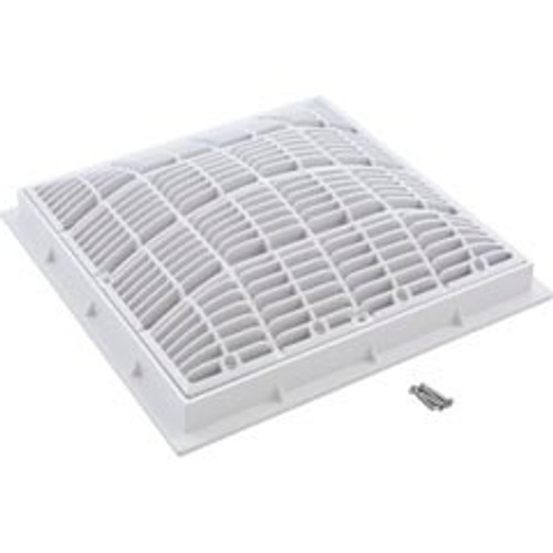 Waterway Plastics Main Drain Grate, Waterway, 12" x 12" Square, w/Frame, White | 640-4720 V