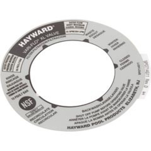 Hayward SPX0714G Decal, Hayward Vari-Flo XL Valve, 6 Position