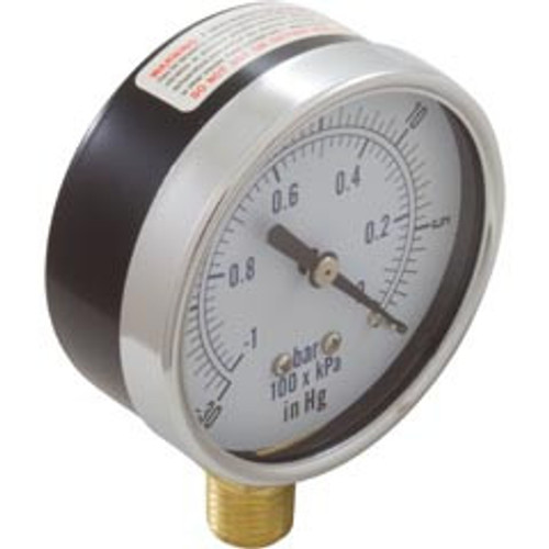 Vacuum Gauge, 1/4" Bottom Connection Npt 0-30Hg 2-1/2" Face | 99301499