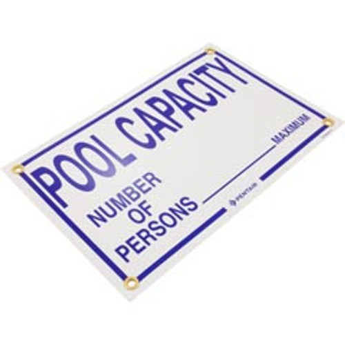 Pentair Sign, Pool Capacity, 18" x 12" | R230900