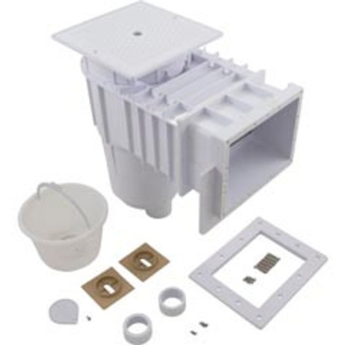 Custom Molded Products Fiberglass Skimmer (Regular Mouth, Square Lid) White, Solid | 25160-010-001