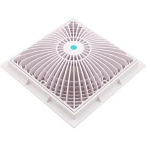 AquaStar Pool Products 9MF101 Main Drain Cover, Aquastar MoFlow, 9" Square, w/Frame, White