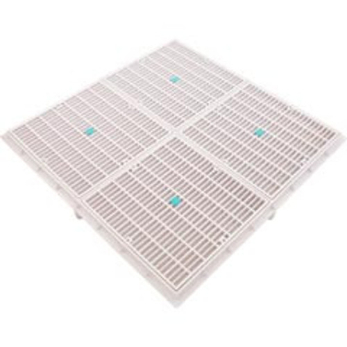 AquaStar Pool Products Drain Grate, 4-12" Sq, w/ 24" Sq Frame, Anit Entrap, White | 24101