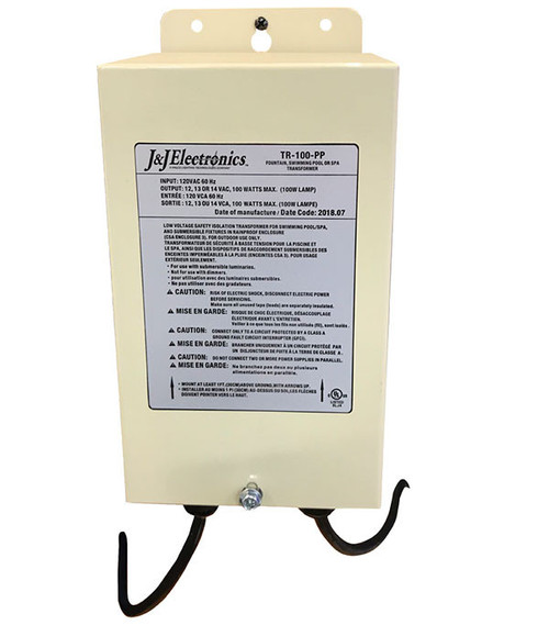 J&J Electronics 100W Pool & Spa Light Transformer | TR-100-PP