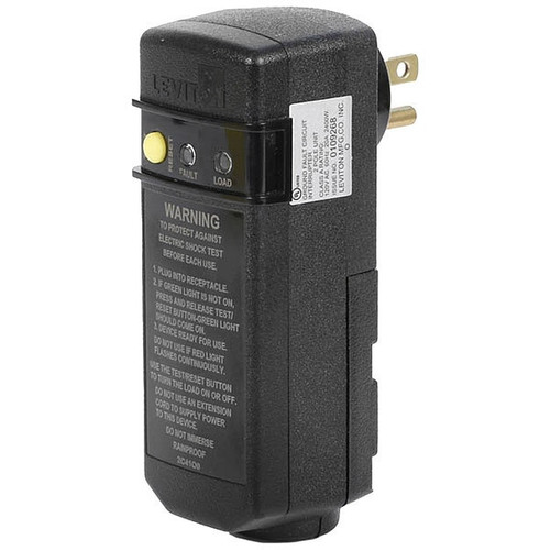 Leviton gfci, 20a, spst, rettvinklet plugg | gsra2