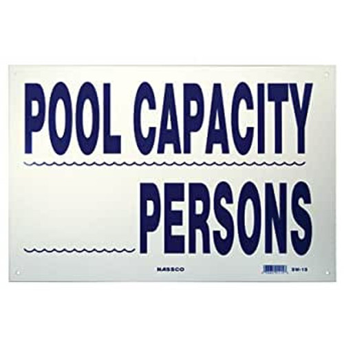 Misc Vendor Nassco SW15 Safety Sign; 12 Inch x 18 Inch; Pool Capacity Persons | SW-15