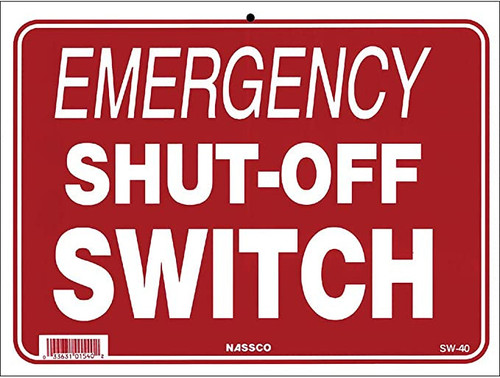 PoolStyle PS247 PoolStyle; PS247; Sign - Emergency Shut-Off Switch; 9"x12"