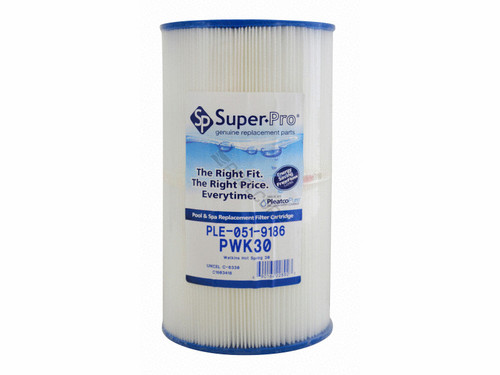 SuperPro PWK30 SPG SUPER-PRO PWK30 Replacement Filter Cartridge For Watkins Hot Spring Spas; 3 oz/yd; 30 sq-ft; 10-1/2 Inch
