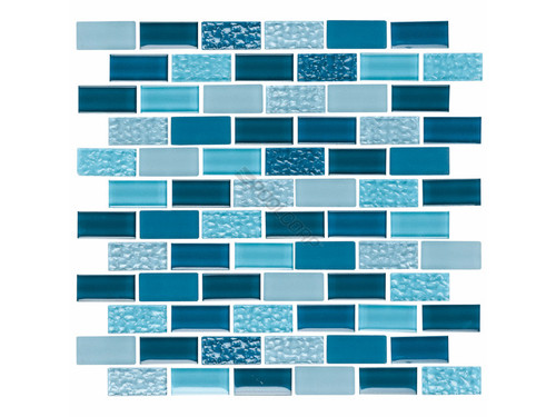 Misc Vendor NPT TILE; ES-IMPERIAL1X2 Essence Collection Tile; Imperial Blue Design; 1 Inch x 2 Inch; Glass; 0.9684 sq-ft/Sheet; 10 Sheet/Case | ES-IMPERIAL1X2