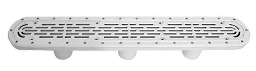 AquaStar 32CDFLV103 32" Channel Drain Flat Grate Cover and Sump Grey