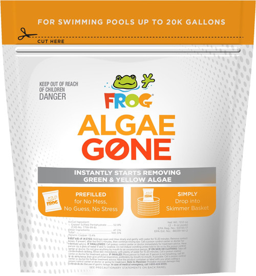 Frog Algae Gone - Dry Formula Algaecide Removes Green and Yellow Algae for Pools up to 20,000 Gallons | 01-10-6850