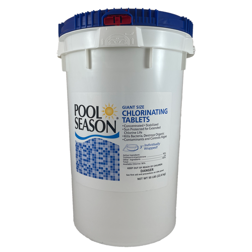 Pool Season 50lbs 3" Jumbo Size Chlorine Tablets - Wrapped