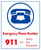 6010WS1012E Emergency Numbers Sign