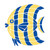 INA0145 7\ X 8" Angelfish Tile Blue/Yellow"