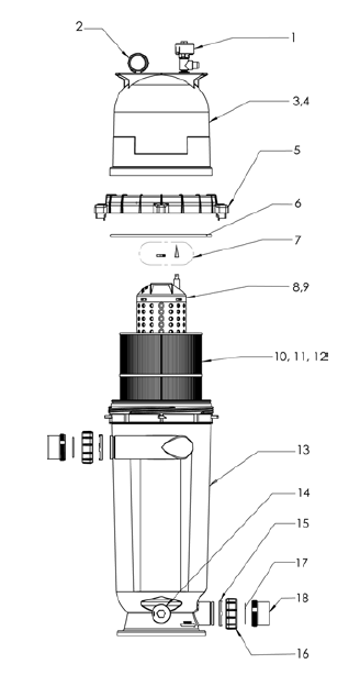 Pentair 178545 Lid, 150, 200 Sq. Ft. Filter