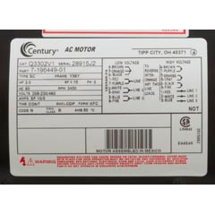 A.O. Smith Sq Fl Fr 3Hp 3Ph 230/460V Motor | Q3302V1
