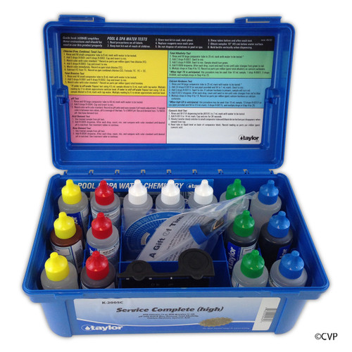 Taylor Test Kit 2000 Service Complete, Alkalinity/Bromine & Chlorine (Hi Range), Dpd/Cya/Hardness/Ph, 8-Pack | K-2005C-8