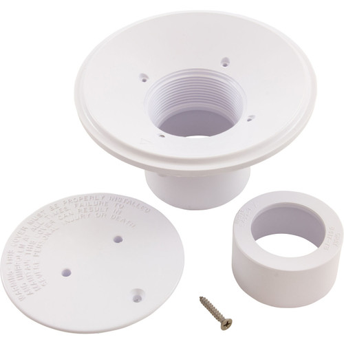 Pentair Floor Inlet Assy White Floor Inlet Fitting With 1-1/2-Inch Slip Brushing, 2-Inch Slip, White | 08417-0000