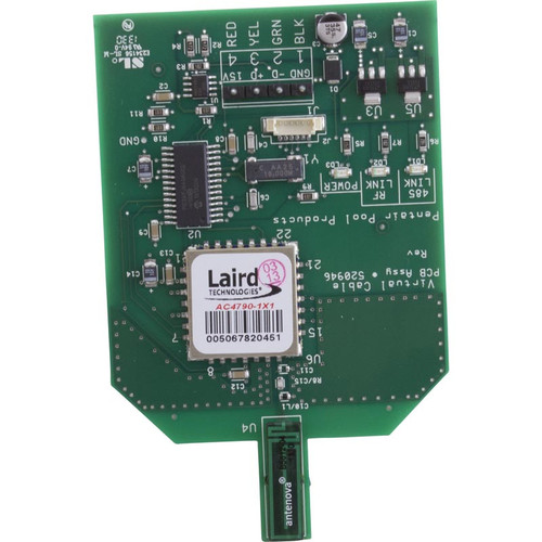 Pentair IntelliTouch Systems MOBILETOUCH 2 TRANSCEIVER CIRCUIT BOARD WITH ATTACHED ANTENNA |  520946Z