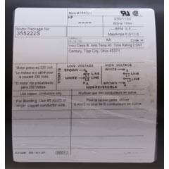 Pentair Af180 Afp150 180 Waterfall Motor | 355222S