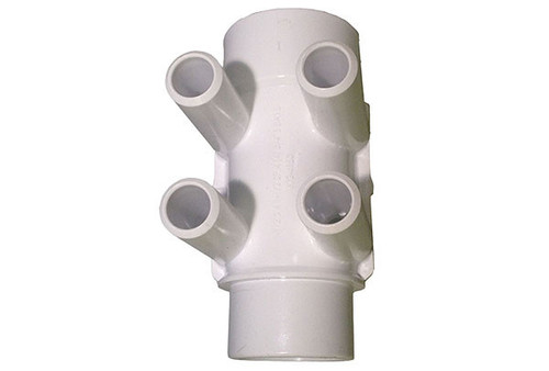Waterway Manifold 4-Port Flo-Thru 1-1/2" Slip X 1-1/2" Slip X 3/4" Smooth Barb | 672-4140