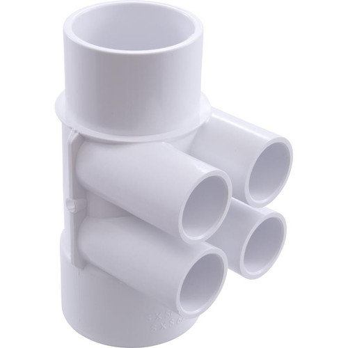 Waterway Manifold 4-Port Flo-Thru 2" Slip X 2" Spigot X 3/4" Slip | 672-4200