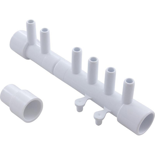 Waterway Manifold 6-Port Flo-Thru 1/2" Slip X 1/2" Slip With Plug X .375 Smooth Barb With 2 Plugs | 672-4690