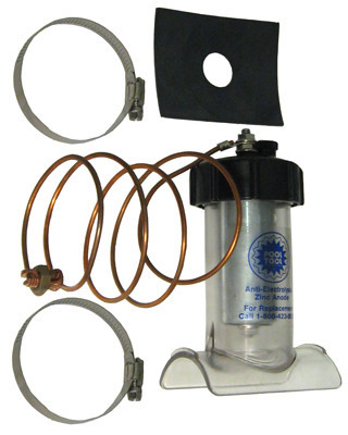Zinc Sacrificial Anodes Inline Anti Electrolysis Anode Attaches To The Plumbing And To The Pools Bonding Wire 1 1/2" Plumbing | 104C-1