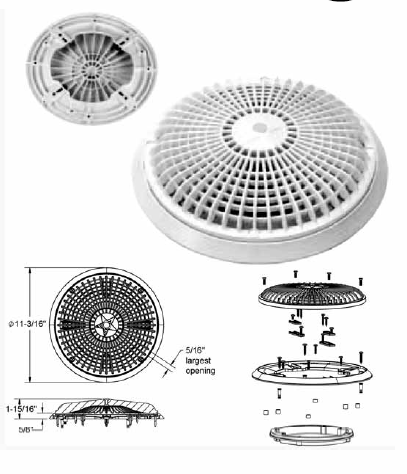AQUASTAR 10" ROUND, BLACK |  A10RCFR102