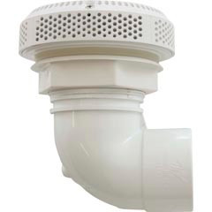 Waterway Plastics Suction Assy, WW Super Hi-Flo, 3-1/4"hs, 2"s, 90 deg, White | 640-3600 V