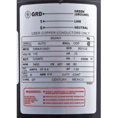 A.O. Smith Motor, Century/WW, 0.75hp, 115v, 1-Speed, 48YFr, 60Hz | BN24V1