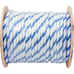 Polypropylene Rope, 3/4"Dia, 2 White 1 Blue Strand, 300Ft | PPR34300BW