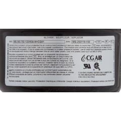CG Air Systems Blower, CG Air Millenium Sen, 115v, 9.5A, w/ Muffler, Heater | MS-30075012060AN+CG1