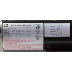 LX 1.5 hp Spa Pump 2 Speed 230V 48-Frame 2" x 2"| 48WUA1502C-II