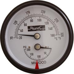 Raypak Temperature & Pressure Gauge Kit, Raypak Hydronic Heaters | 007399F