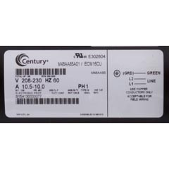 A.O. Smith Motor,Century,208v-230v,Var-Spd,48fr,C-Face Thd,V-Grn | ECM16CU