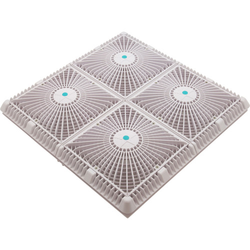 AquaStar Main Drain Cover, 18" Square(4x9), w/Fr, White, VGB | P18101