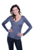 Slate Gray V-Neck Long Sleeve