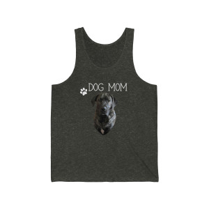 Customized Dog Photo on "Dog Mom" Paw Print Loose Fit Tank Top Customized Dog Photo on "Dog Mom" Paw Print Loose Fit Tank Top