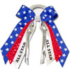 Small Print Bow with Sequin & Sport or Mascot Streamer  SB400PB