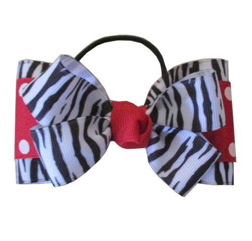 Small Zebra Double Bow Tie with Bow 2 Prints  BOWTIE100ZEPR2