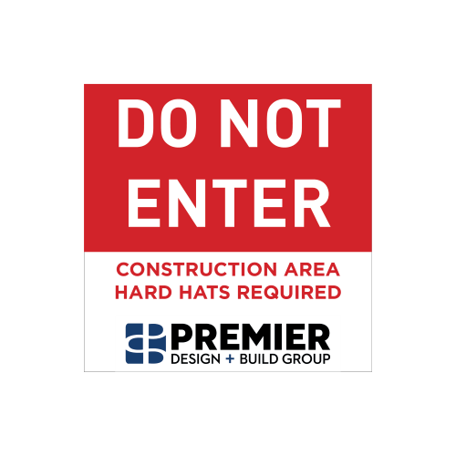 Do Not Enter Hard Hat Required 2'x2' Corrugated Plastic Sign
