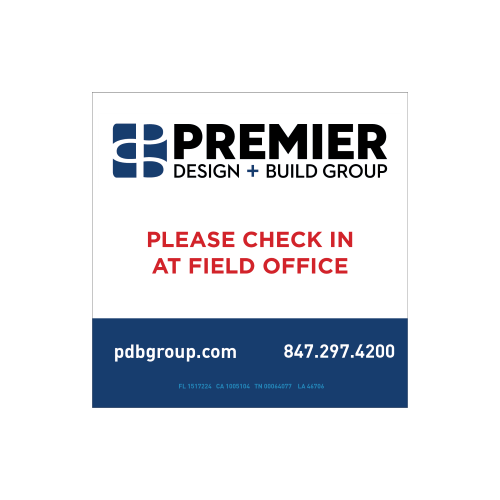 Please Check In At Field Office 2'x2' Corrugated Plastic Sign