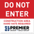 Do Not Enter Hard Hat Required 2'x2' Corrugated Plastic Sign