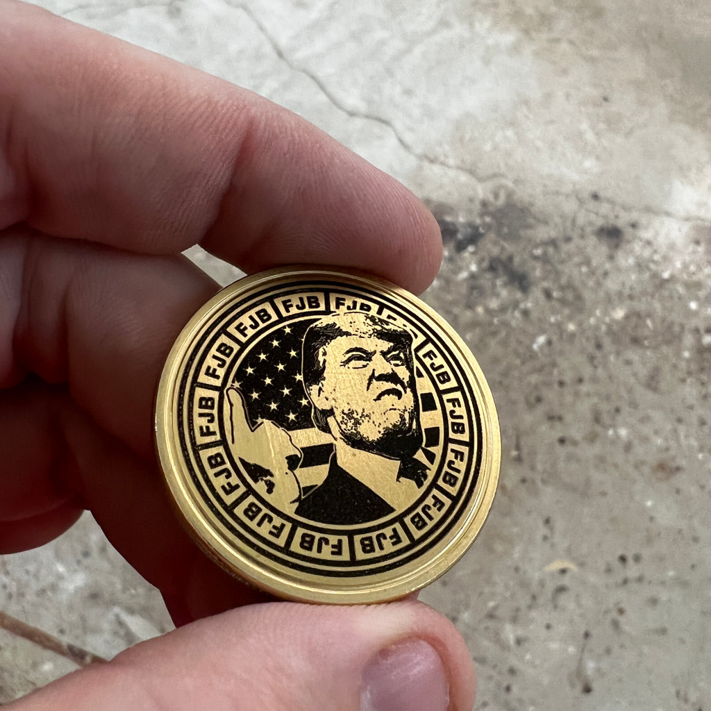 Lets Go Brandon Trump FJB 40mm Brass Coin - Laser Engraved