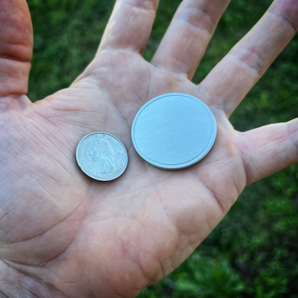 Blank Aluminum Challenge Coin 40mm - Laser Engravable
