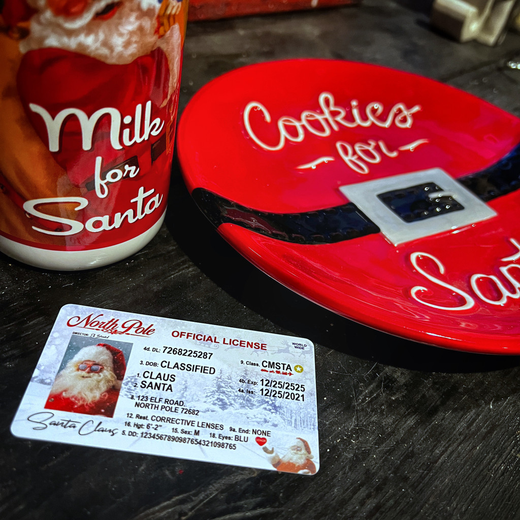 Santa Claus Driver License- Plastic Cards (5 pack)