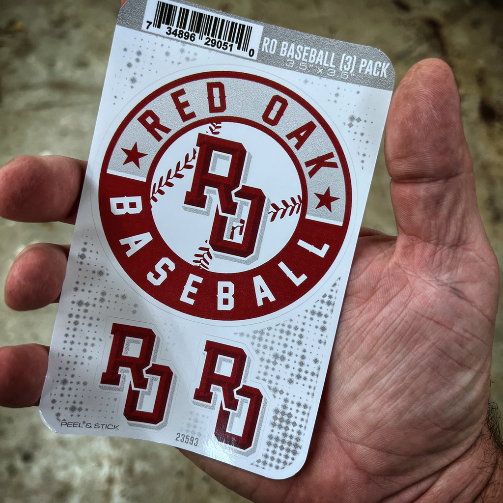 Red Oak Baseball RO (3 Pack) - Stickers
